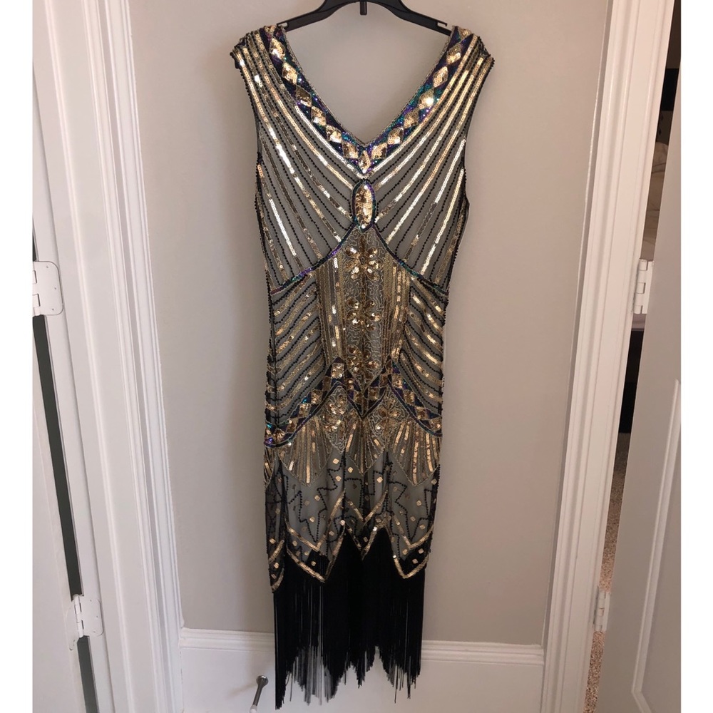 Roaring 20s Beaded Fringe Costume Dress
